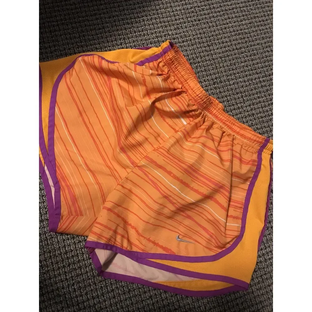 Nike Running Shorts Women Small Orange Activewear Lined‎ Bloomers White